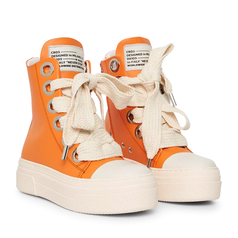 Calipso 300 Orange Leather Sneakers